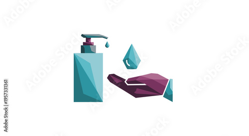 Hand Sanitizer Dispenser With Droplet Over Open Hand