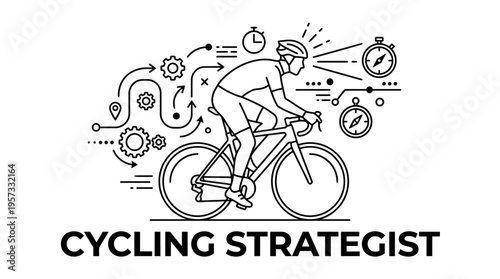 Cycling Strategist Road Cyclist with Strategy Elements