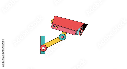 Modern Security Camera On A Swivel Arm