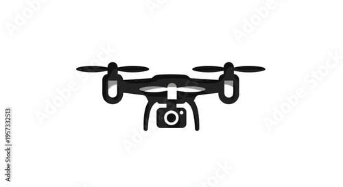 Black Drone With Camera Icon