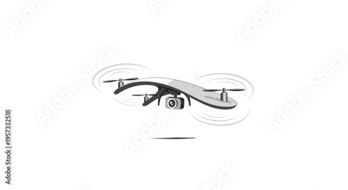 Modern Drone In Flight With Camera