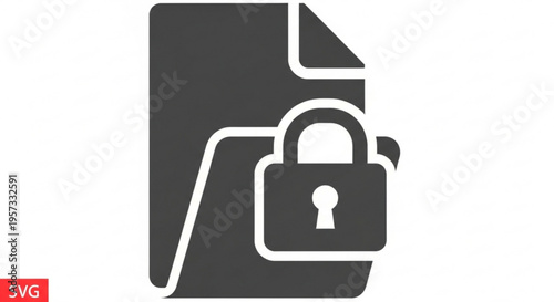 A vector graphic illustration of a secure file folder with a padlock icon, symbolizing data protection and privacy.