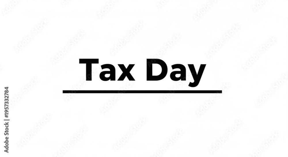 Obraz premium A minimalist vector graphic illustration of the phrase Tax Day in bold font with a underline