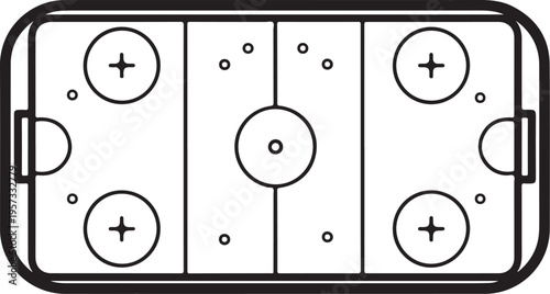 Hockey rink, ice hockey arena, sports field, vector illustration