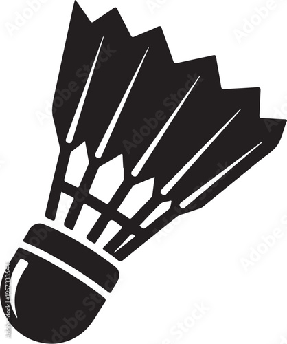 Black badminton shuttlecock vector icon