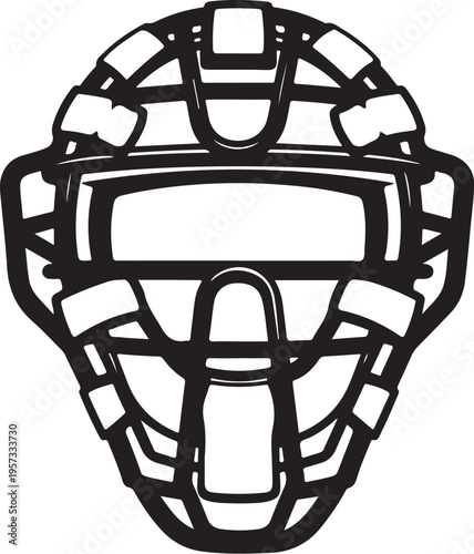 Vector baseball catcher mask icon