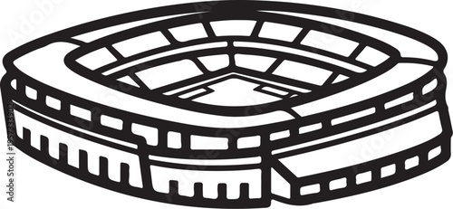 Roman Colosseum, Ancient Stadium, Black Vector Icon, Architecture Symbol