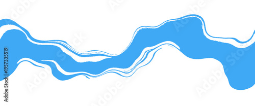 Blue wavy line pattern on white background abstract pattern smooth curves flowing digital seamless texture