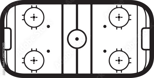 Hockey rink, ice hockey arena, sports illustration, vector graphics