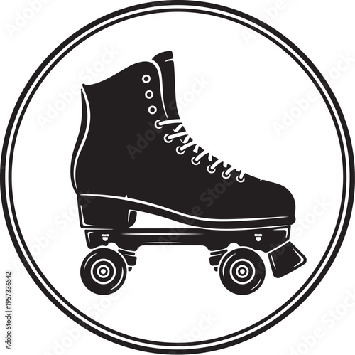 Roller skate, black icon, wheel, inline skate, footwear