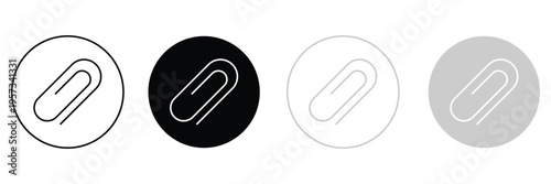 Paper clip icon. Simple outline style. Paperclip, attach, document clip, staple, fastener, page clamp, office concept. Thin line symbol. Vector isolated on white background eps 10.