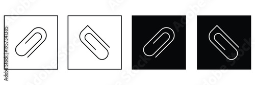 Paper clip icon. Simple outline style. Paperclip, attach, document clip, staple, fastener, page clamp, office concept. Thin line symbol. Vector isolated on white background eps 10.