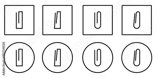 paper clip icon vector set. attachment icon set. paper attachment clip icons. email attachment symbol. attachment and paper clip icon for app, ui and website. vector illustration on transparent bg eps