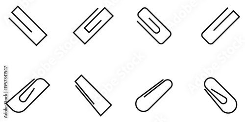 paper clip icon vector set. attachment icon set. paper attachment clip icons. email attachment symbol. attachment and paper clip icon for app, ui and website. vector illustration on transparent bg eps