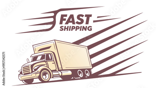 Fast shipping truck delivering goods quickly.