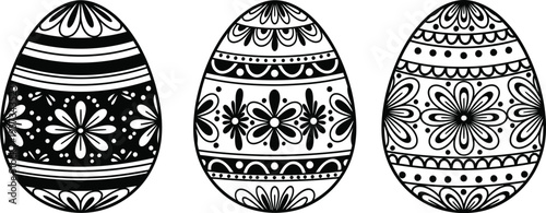 Easter sunday decorative eggs illustration
