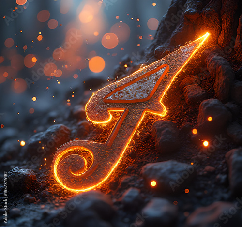 Musical symbol note bright burning whistling icon sign