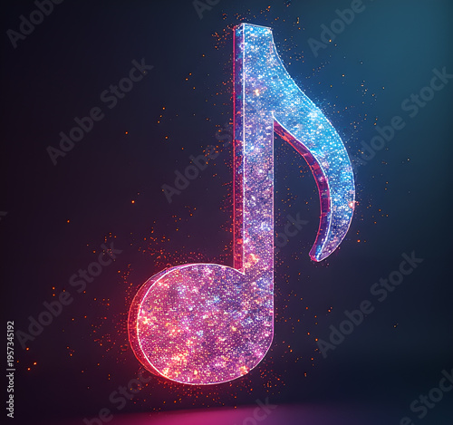 Musical symbol note bright burning whistling icon sign