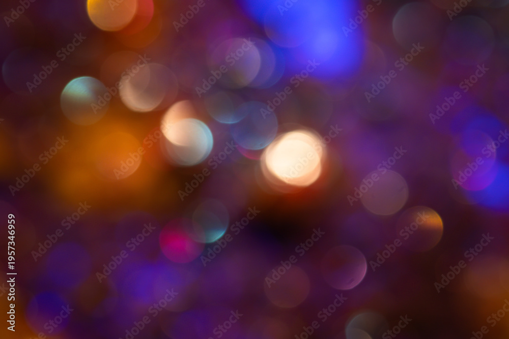 Fototapeta premium Blurred, defocused background bokeh abstract divorces of liquid with neon highlights. Concepts for beauty and cosmetology, holidays and event, advertising, poster, banner and digital design.