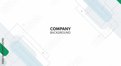 Company background with green accents.