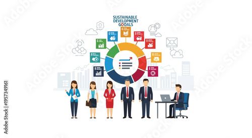 Sustainable Development Goals Infographic with Business People
