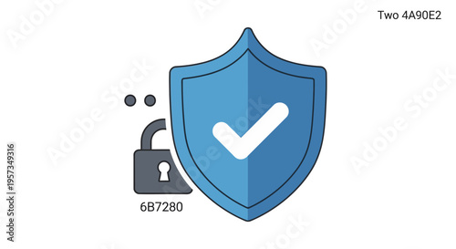Secure Data Protection Shield and Unlocked Padlock Icon