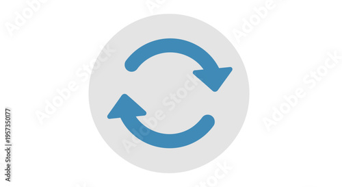 Circular Refresh Arrows Icon on White Background
