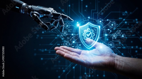 Ai-assisted cybersecurity protecting digital assets with advanced technology virtual space digital art futuristic perspective cyber defense concepts