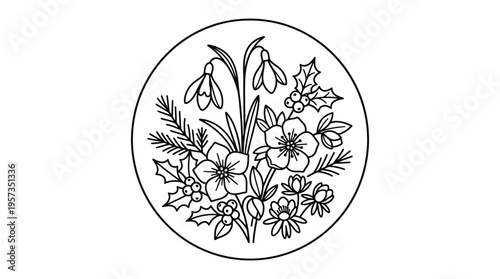 Elegant Floral Arrangement in a Circle