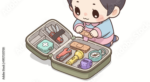 Wallpaper Mural Cartoon child with bento box. Torontodigital.ca