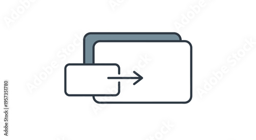 Digital Data Transfer Icon: Small Block Moving to Larger Block