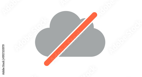 Cloud Computing Ban Symbol - No Cloud Storage Icon