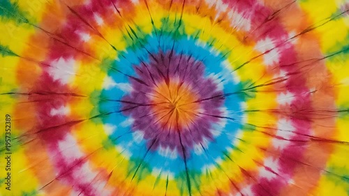 Vibrant Tie-Dye Fabric Texture - Colorful Spiral Pattern Close-Up for Design and Backgrounds