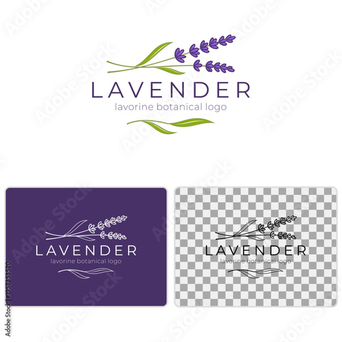 Elegant minimal lavender botanical logo vector for wellness, beauty, spa, and organic brand identity