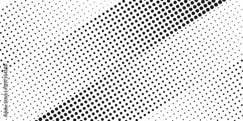 Dotted gradient vector illustration, white and black halftone background, horizontal seamless dotted lines, monochrome dots texture backdrop, retro effect. modern