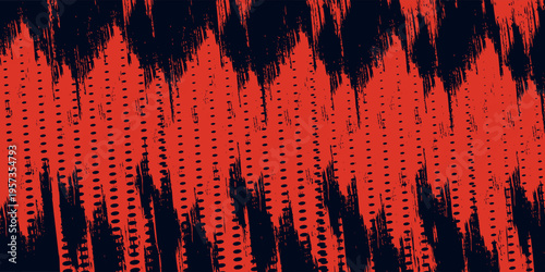 fast-paced abstract composition using sharp red diagonal lines over a black base, creating a sense of raw power, speed, and grit