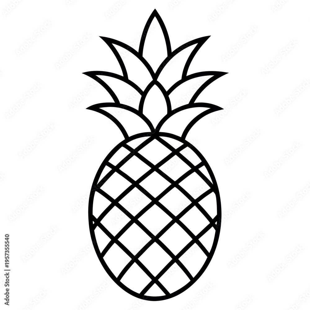 Obraz premium Pineapple illustration vector design with a white background. 