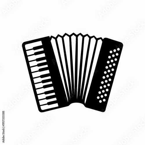 accordion musical instrument icon silhouette illustration for folk and classical music design