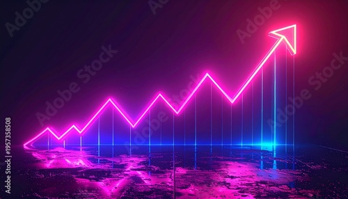 Futuristic Growth Arrow Business Success Concept