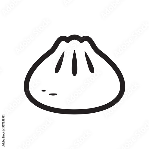 Soup dumpling outline icon transparent vector isolated