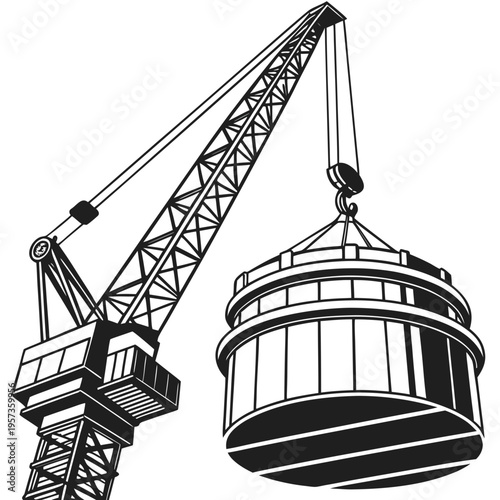 Crane lifting heavy load construction engineering machinery