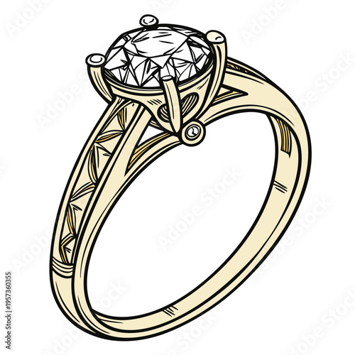 Gold Diamond Solitaire Engagement Ring gold ring diamond ring