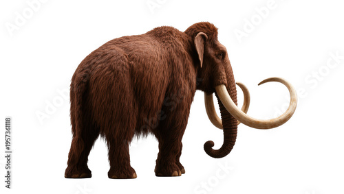Konstfotografi Powerful prehistoric woolly mammoth with its distinctive shaggy fur and impressi
