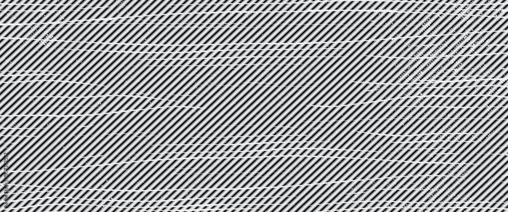 Fototapeta premium Narrow black-white vertical lines. Symmetric geometric ornament. Striped seamless pattern, abstract wallpaper. Digital paper for textile print, page fill. Vector