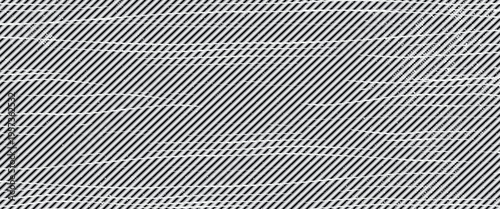 Narrow black-white vertical lines. Symmetric geometric ornament. Striped seamless pattern, abstract wallpaper. Digital paper for textile print, page fill. Vector