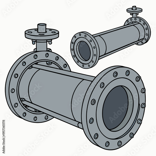Industrial pipe valves and flanges metal