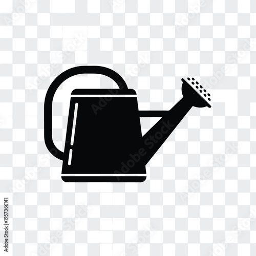 Black silhouette of a classic watering can with a handle and spout