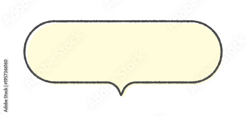 シンプルな手書きの薄い黄色いの吹き出し - 横長の文字スペースのあるポップでおしゃれなフレーム素材