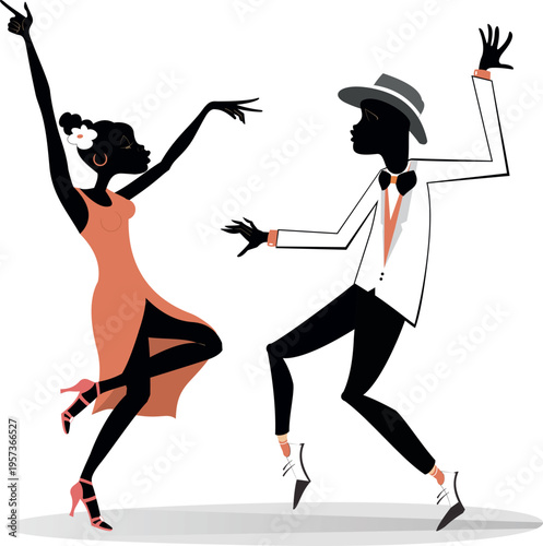 Dancing young African people