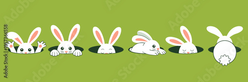 Easter rabbit, easter bunny. Vector illustration. Easter theme